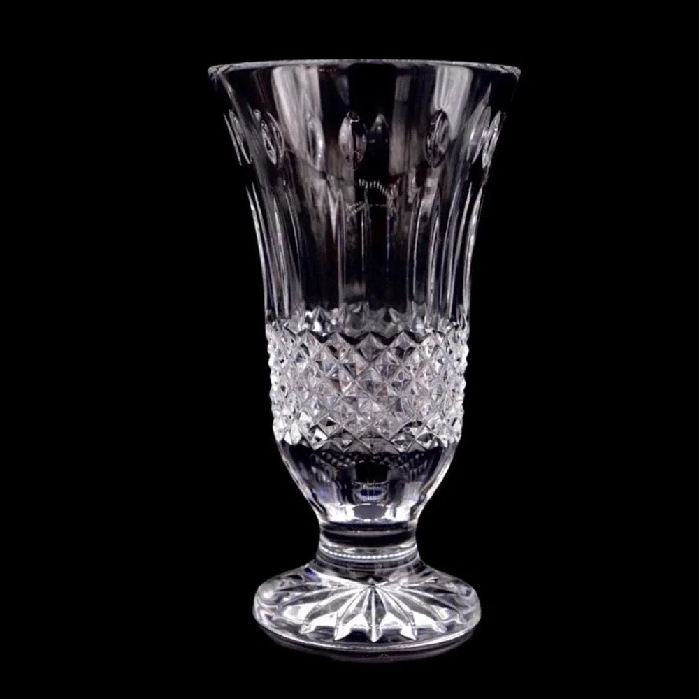 Waterford Crystal Lismore Happy Birthday Footed Vase 7 Inch Clear Lead Glass Box